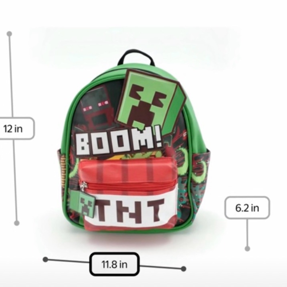 Minecraft Explosion TNT Women's Mini Backpack, Green - Picture 2 of 8